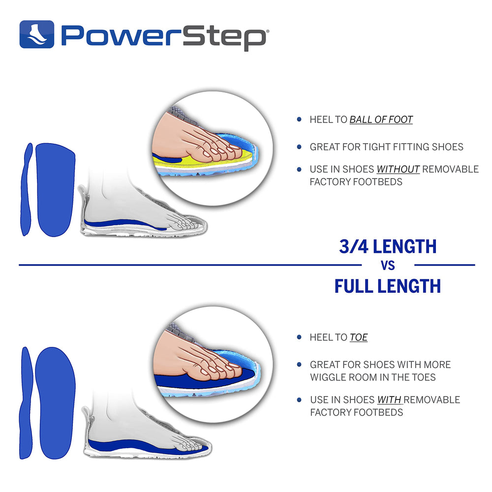 PowerStep Pinnacle comparación de tamaño para elegir la talla correcta