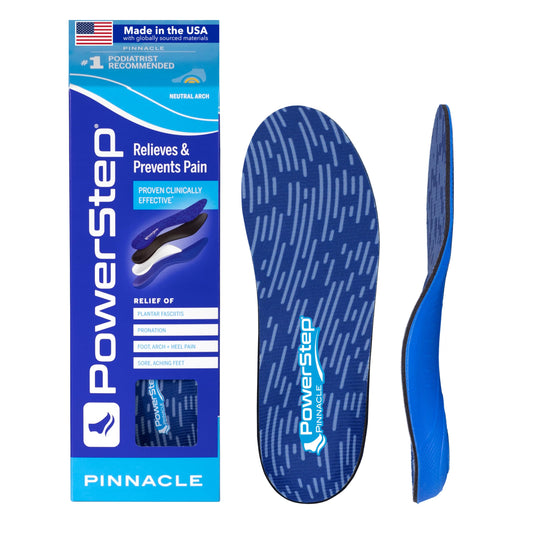 PowerStep Pinnacle vista frontal del perfil y diseño, soporte confiable