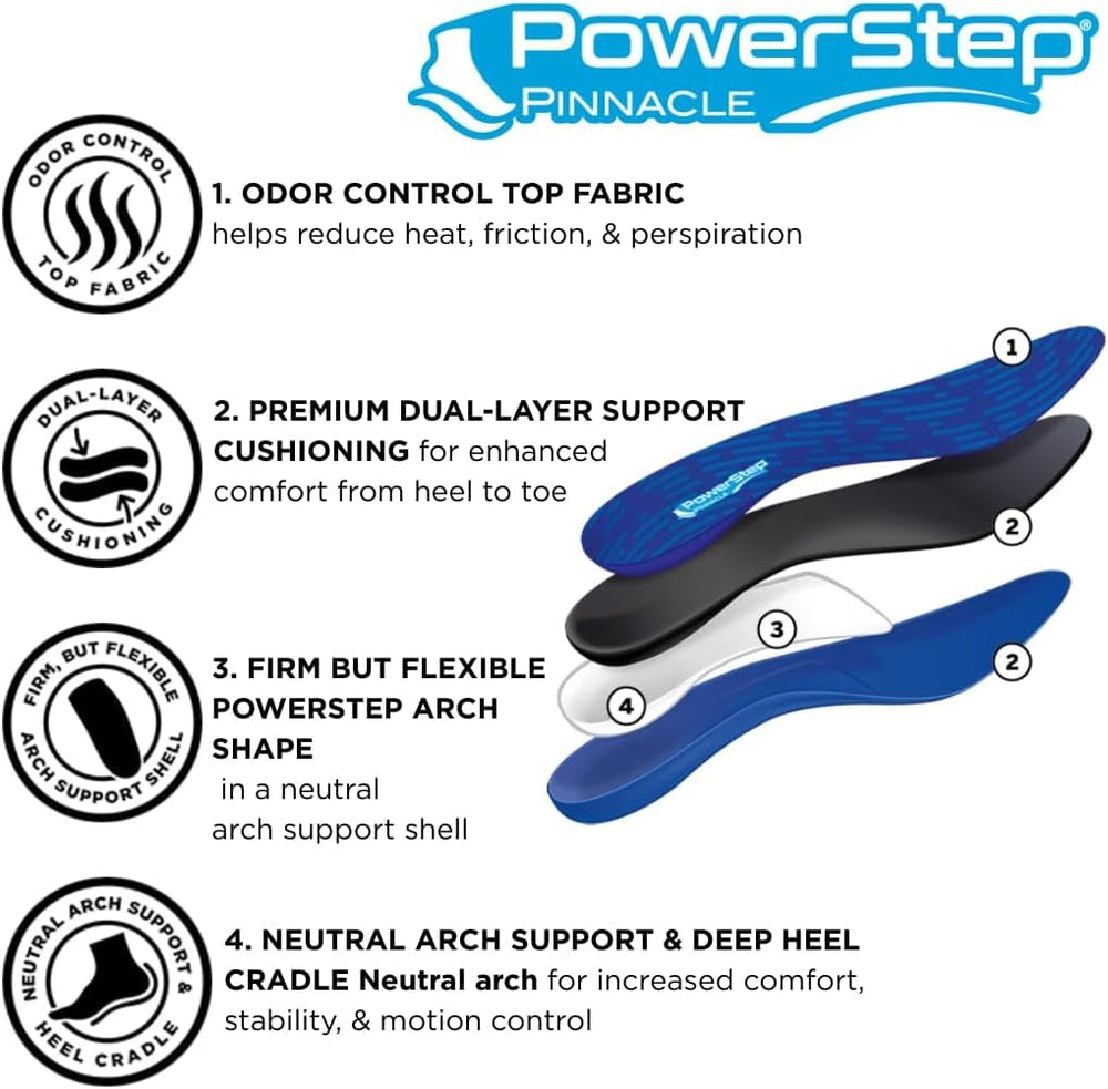 PowerStep Pinnacle enfoque en la plataforma del talón para mayor control y estabilidad