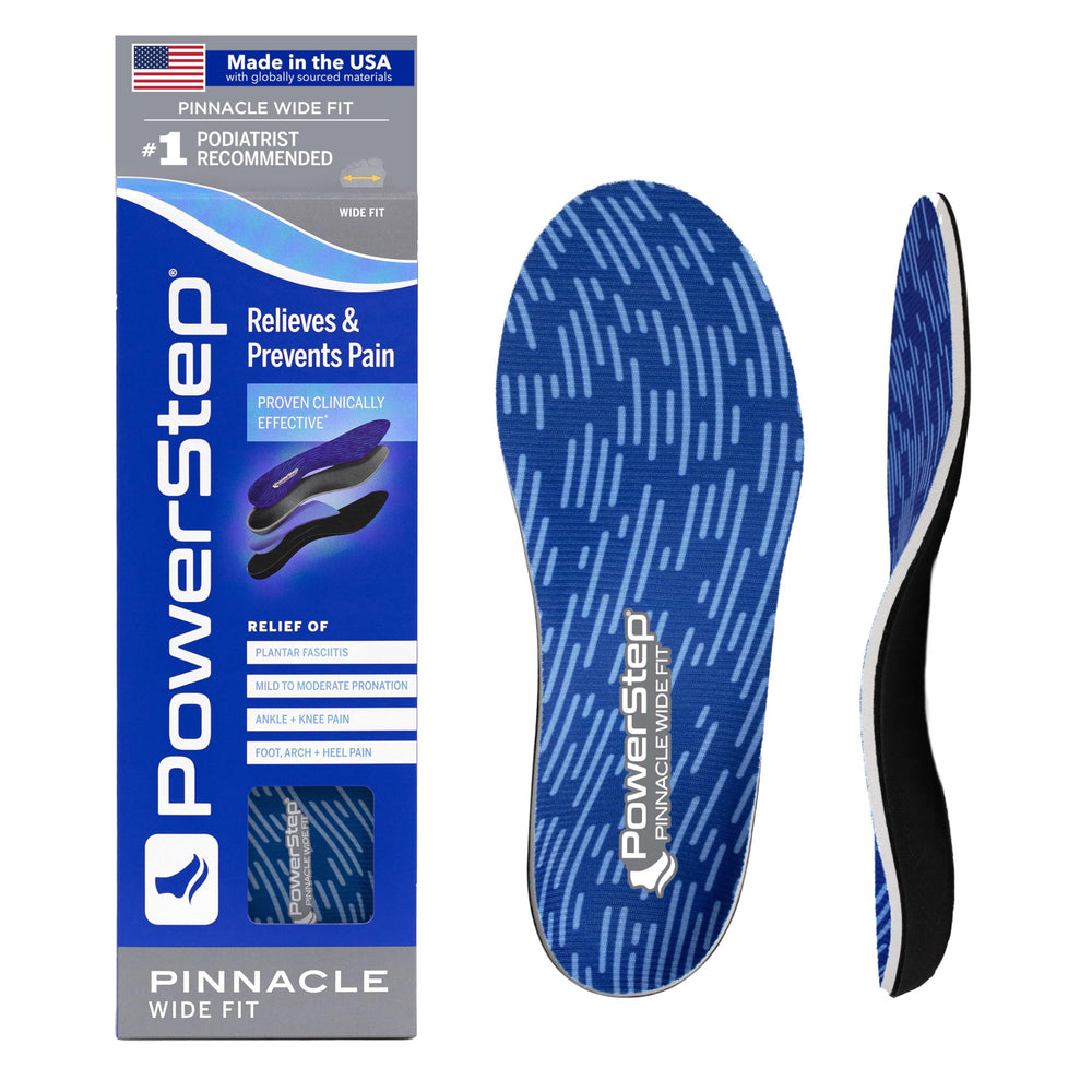 PowerStep vista frontal del producto mostrando forma completa y soporte de arco