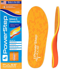 PowerStep vista frontal del empaque mostrando el modelo Pulse y tamaño