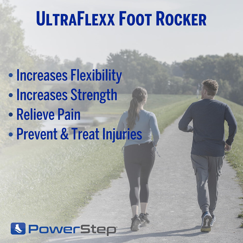 PowerStep UltraFlexx en uso con zapatilla deportiva demostrando postura correcta