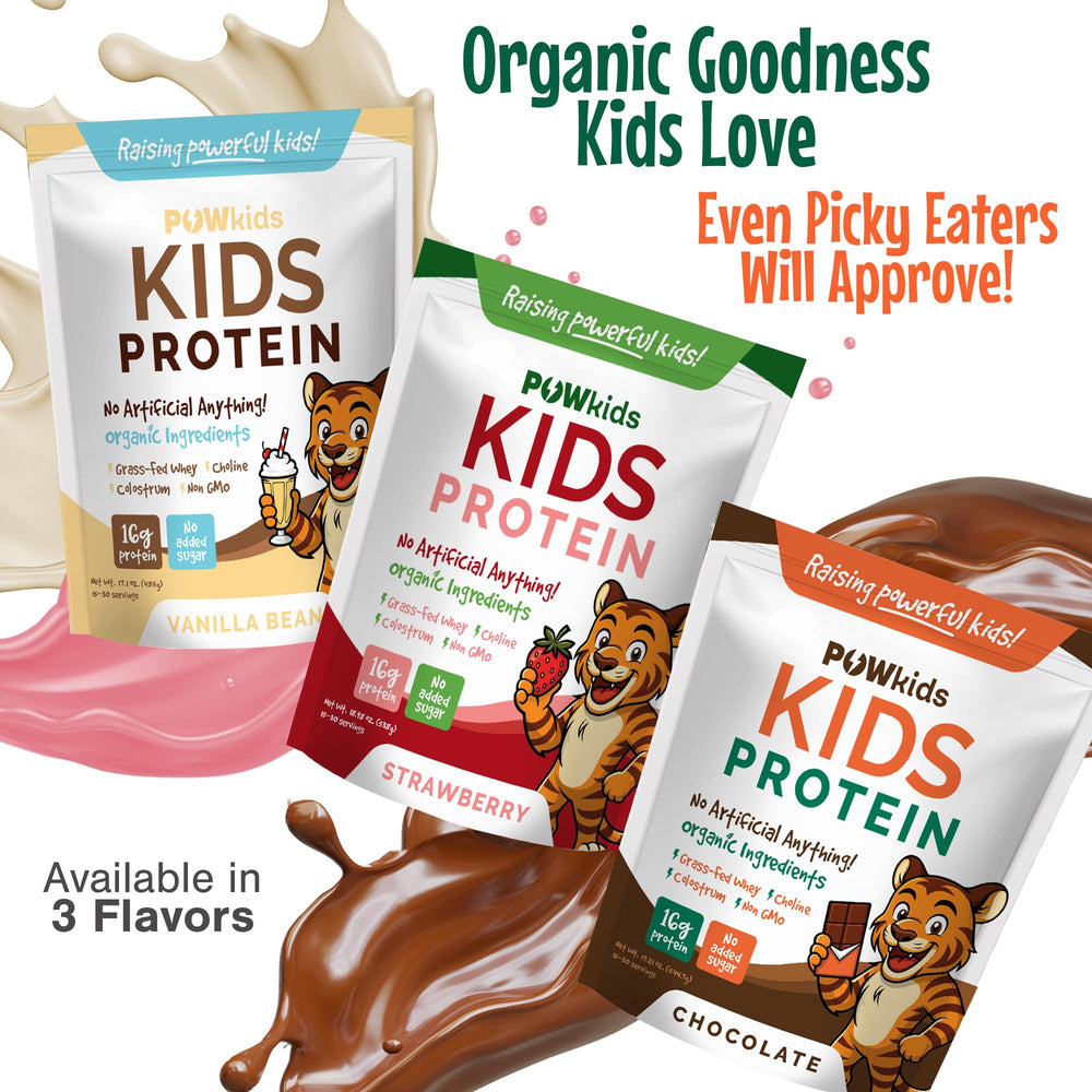 POWkids niña bebiendo batido, satisfacción y recuperación después del juego
