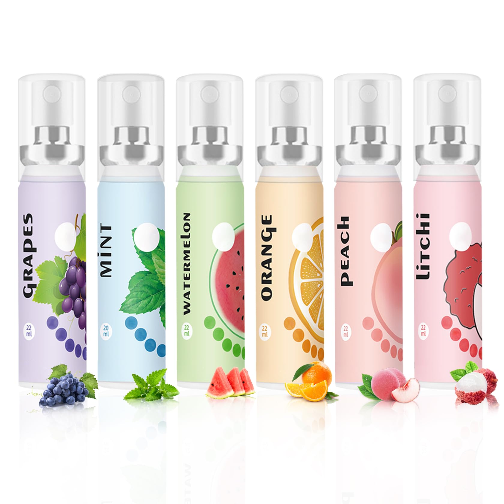 PPPanYiDi pack frontal con seis sprays frutales y beneficio de frescura inmediata
