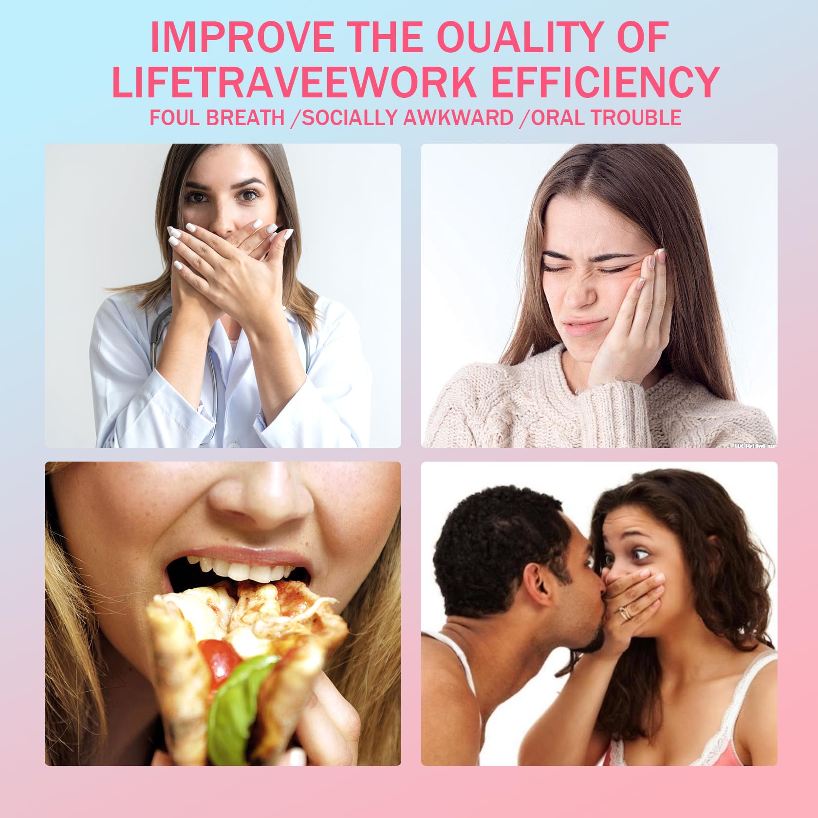 PPPanYiDi persona aplicando spray bucal para confianza antes de hablar