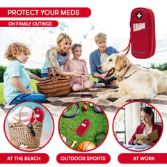 PRAC MEDIC BAGS funda roja en excursión para medicación accesible