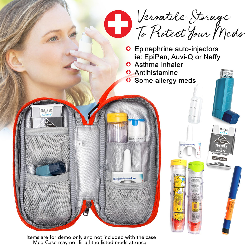 PRAC MEDIC BAGS interior organizado con bolsillos para EpiPen y inhalador