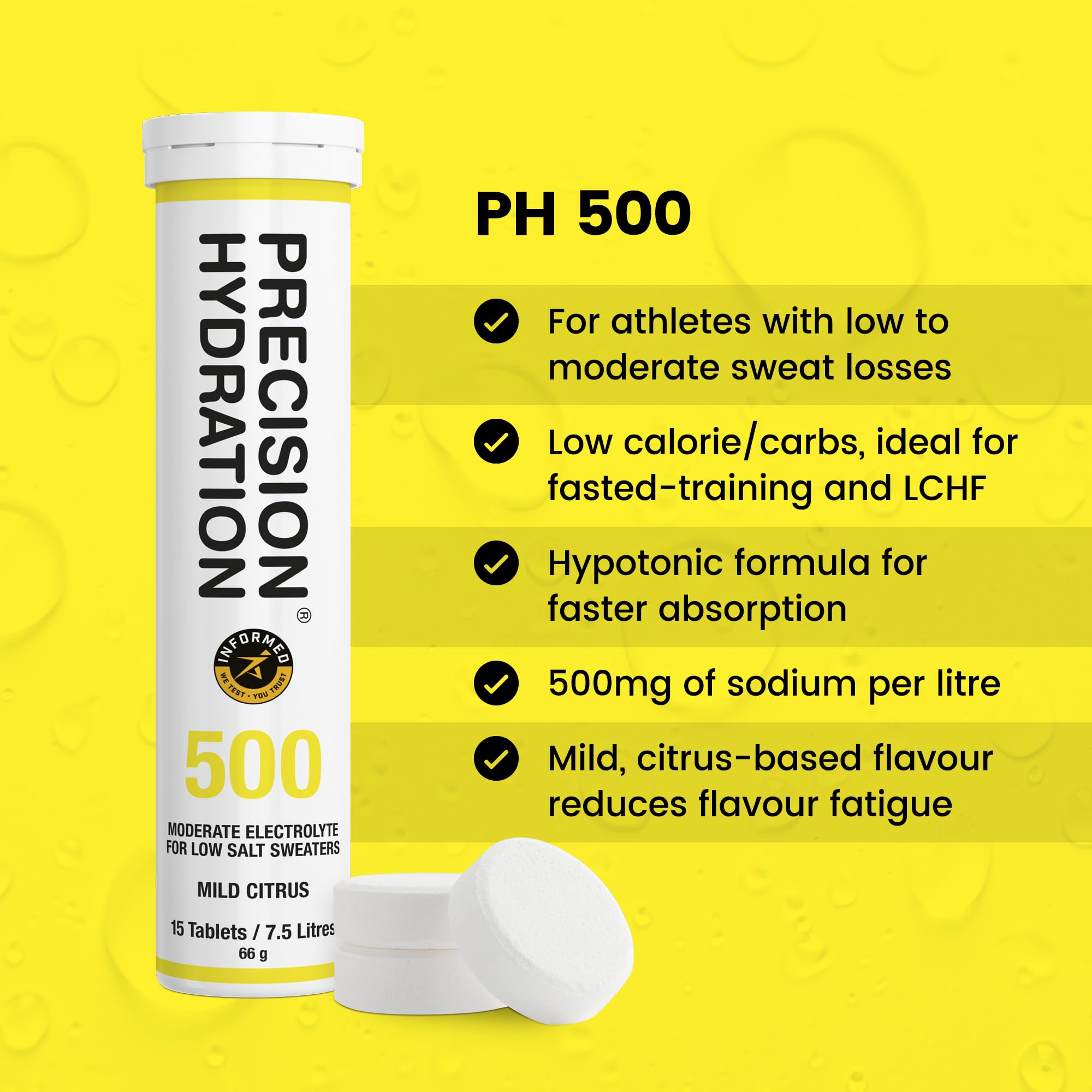 Precision Hydration comprimido cercano efervescente, disolución rápida y limpia