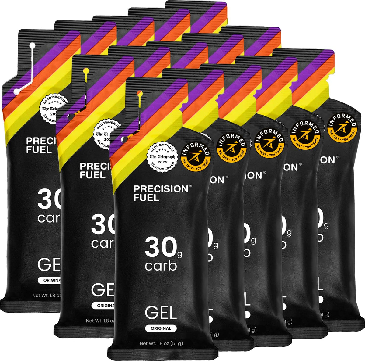 Precision Hydration empaque frontal claro y compacto que facilita transporte