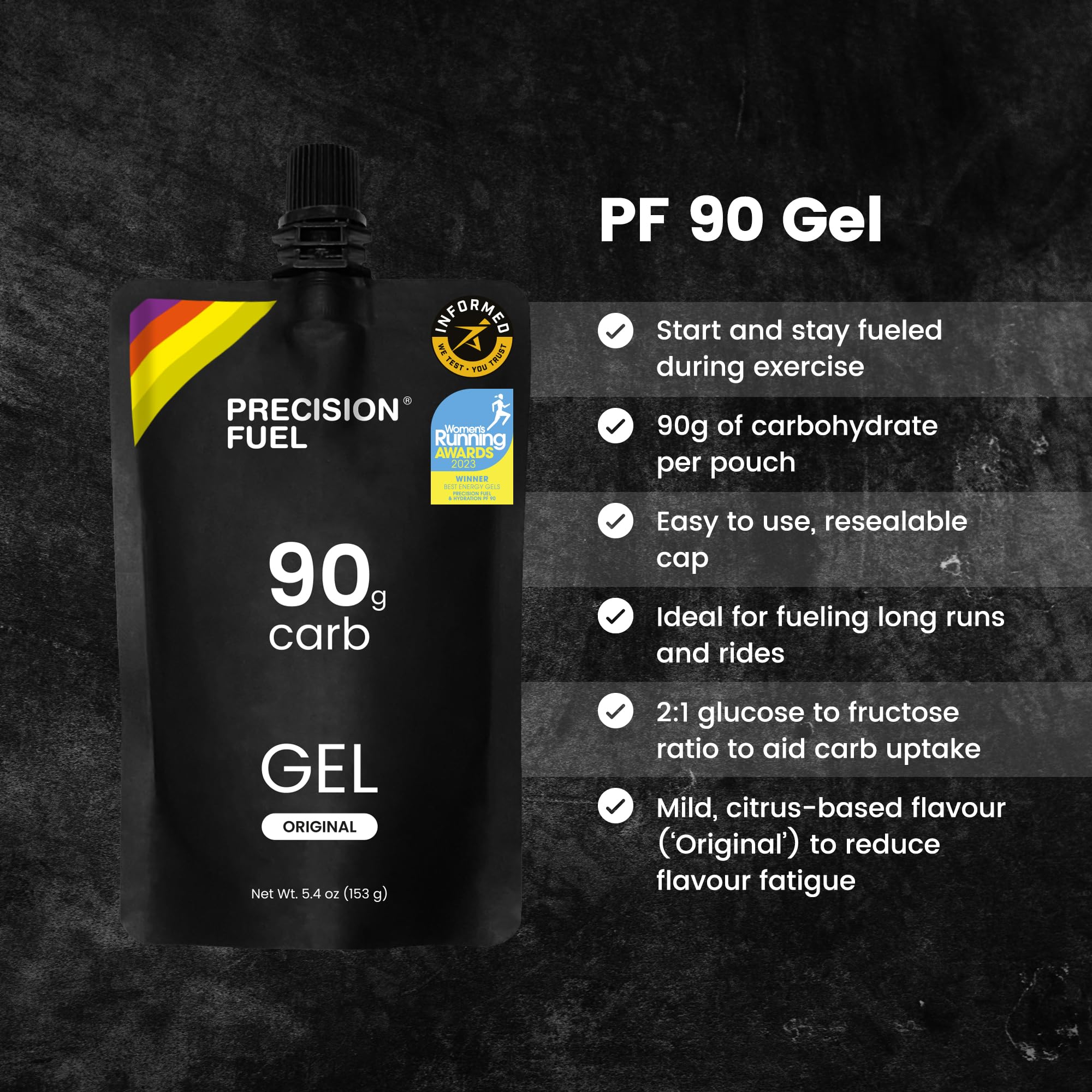 Close-up de la textura del gel PF90 de Precision Hydration mostrando fluidez y baja pegajosidad