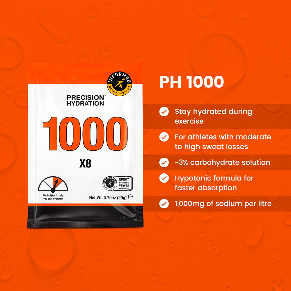 Precision Hydration polvo naranja en primer plano que muestra textura fácil disolución