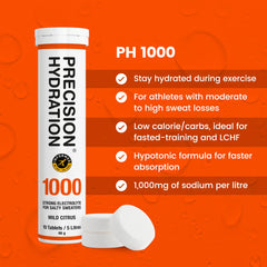 Precision Hydration tableta efervescente en primer plano con textura efervescente
