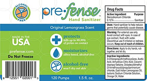 Prefense envase en mano durante viaje, limpieza y comodidad inmediata