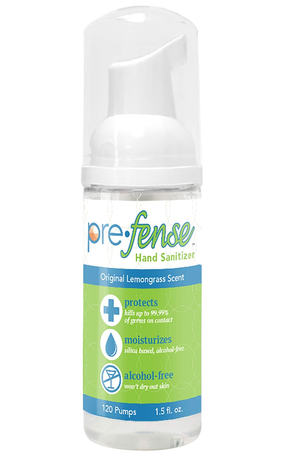 Prefense frasco frontal con aroma limoncillo, fácil de llevar en bolso
