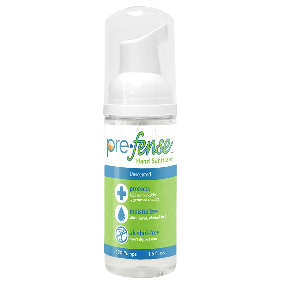 Prefense envase frontal de 1.5 oz mostrando diseño y portabilidad