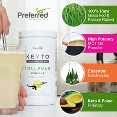 Preferred Elements KEYTO textura en primer plano destaca polvo fino y fácil disolución