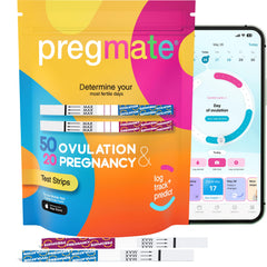 PREGMATE etiqueta que muestra sensibilidad 25 mIU/ml claramente