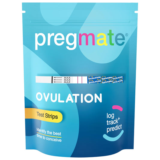 PREGMATE empaque frontal con 60 tiras, presenta ahorro y cantidad