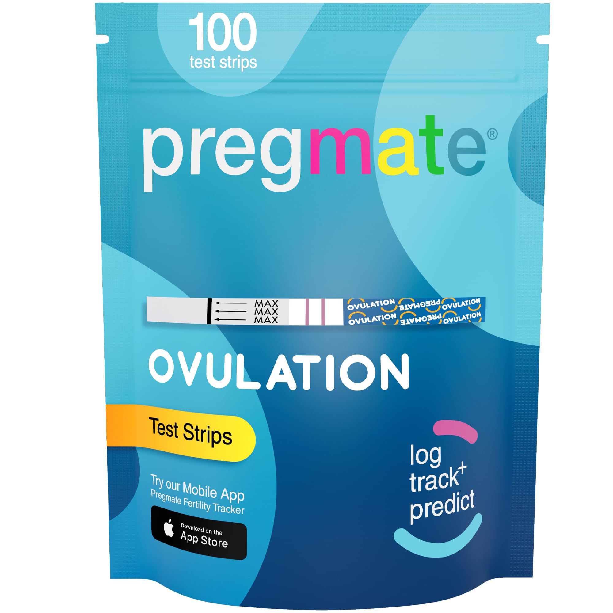PREGMATE empaque frontal mostrando 100 tirillas y ahorro