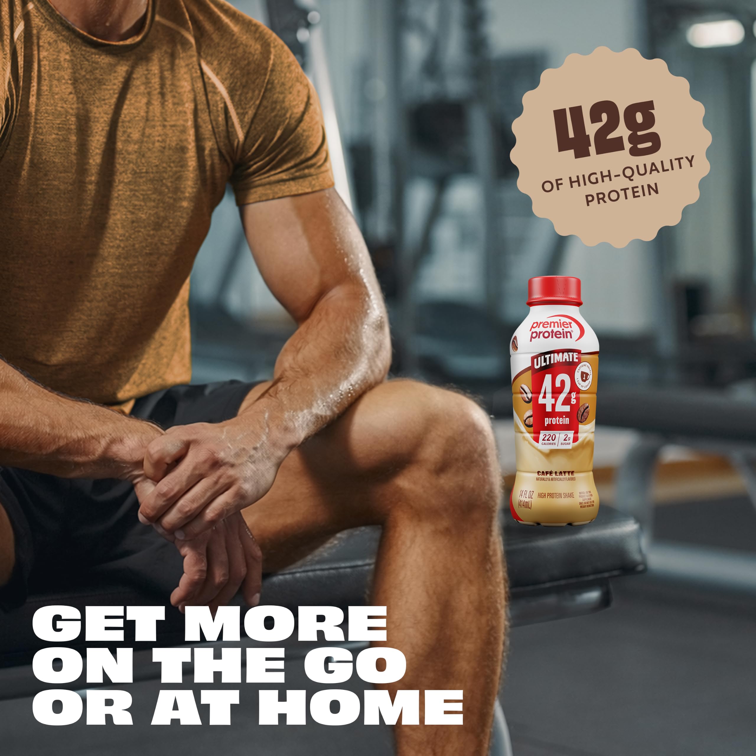Pack de Premier Protein Café Latte guardado en refrigerador para conveniencia