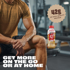 Pack de Premier Protein Café Latte guardado en refrigerador para conveniencia