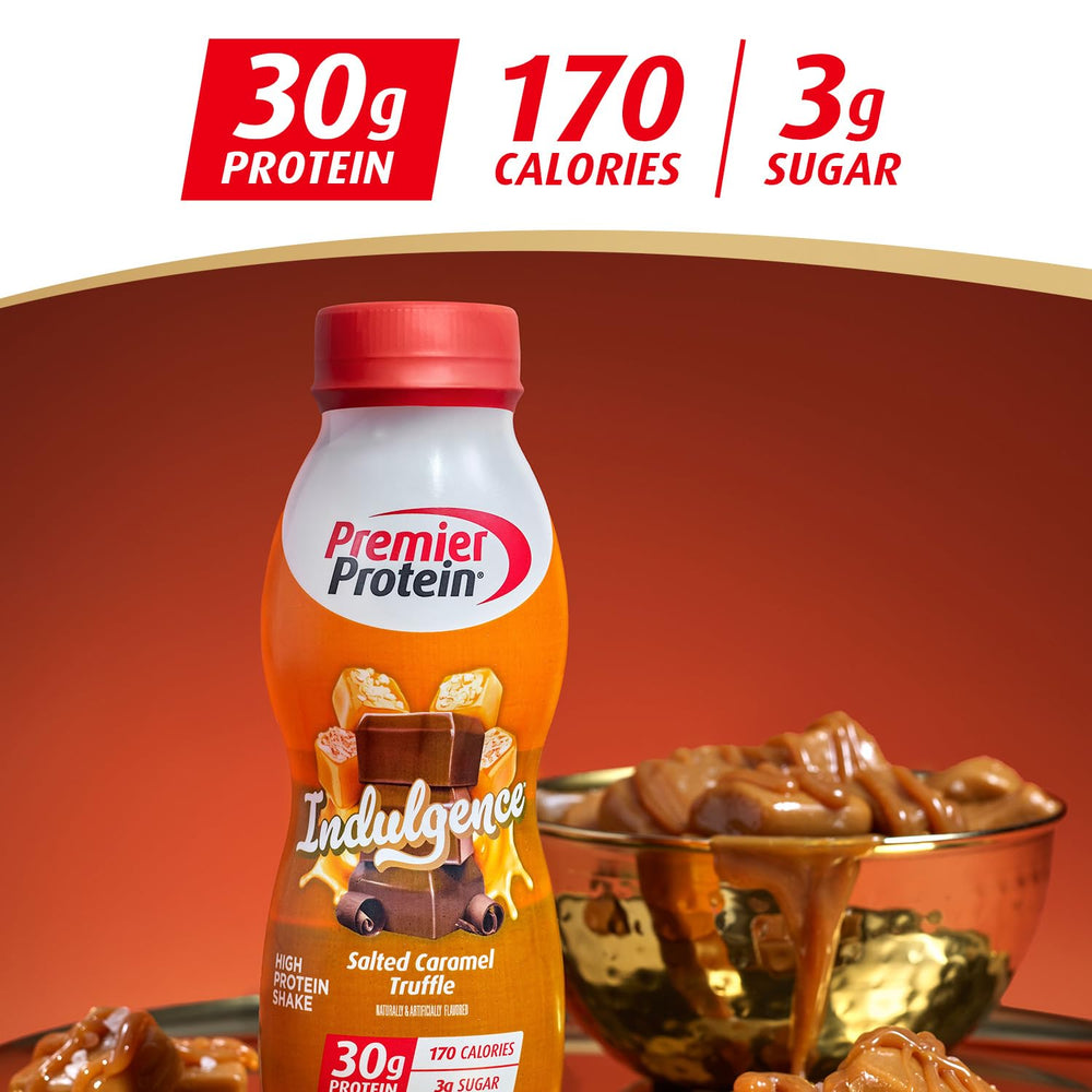 Premier Protein comparación de tamaño con una mano para referencia de porción