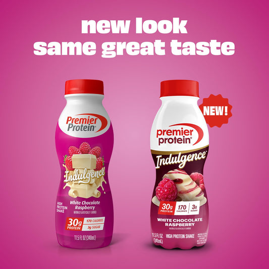 Premier Protein close-up de textura cremosa que promete sensación de postre