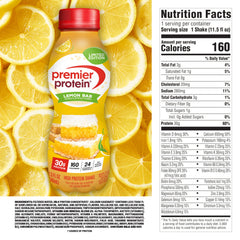 Premier Protein etiqueta nutricional clara destacando proteína y vitaminas