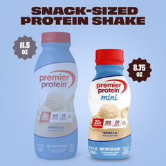 Premier Protein comparación de tamaño para llevar en bolso