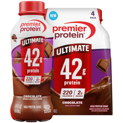 Premier Protein presentación frontal chocolate, muestra clara del envase y beneficio nutricional