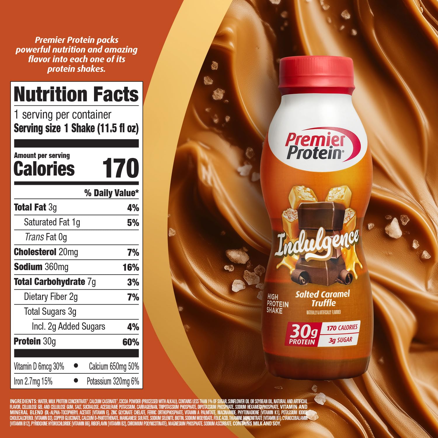 Premier Protein textura cremosa del batido destacando sabor y placer