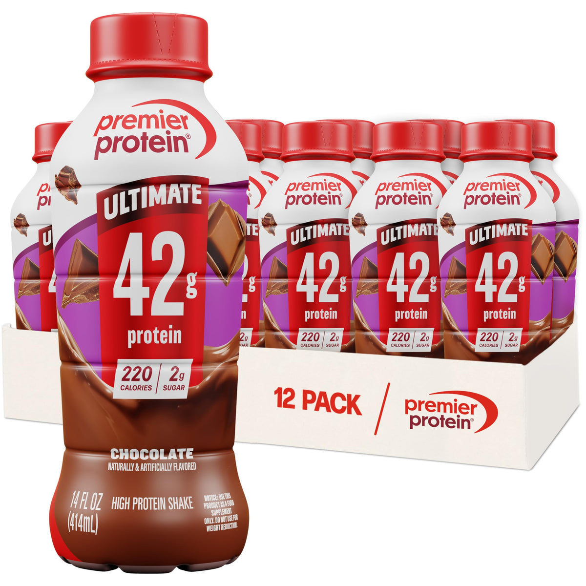 Premier Protein batido chocolate frontal mostrando etiqueta y beneficio protéico