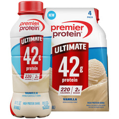 Premier Protein ULTIMATE frontal mostrando envase y aporte de 42 g proteína