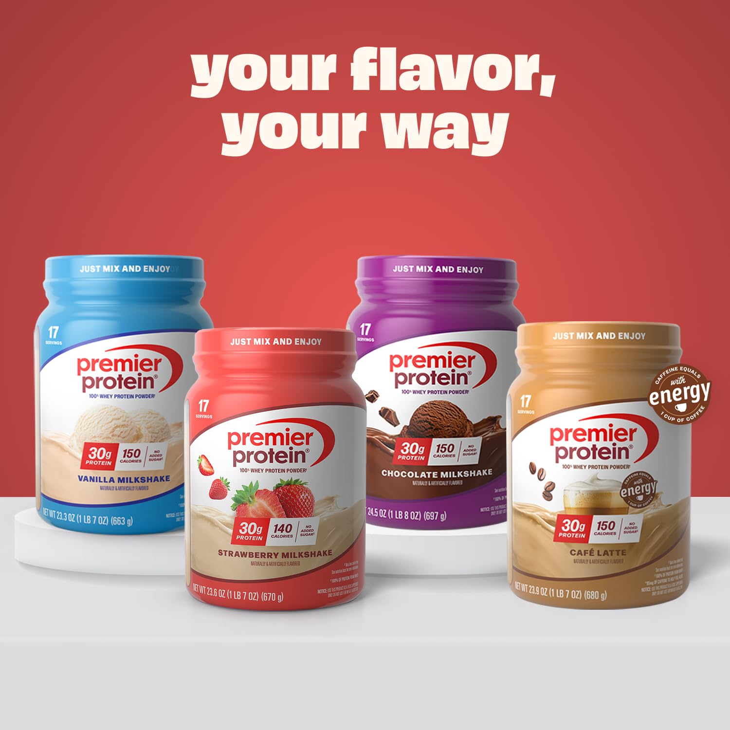 Premier Protein en uso con batidora, preparación rápida y práctica