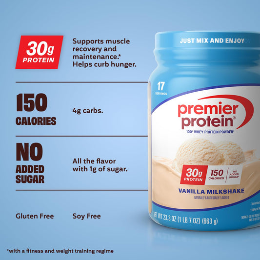 Premier Protein textura del polvo en primer plano, mezcla rápida