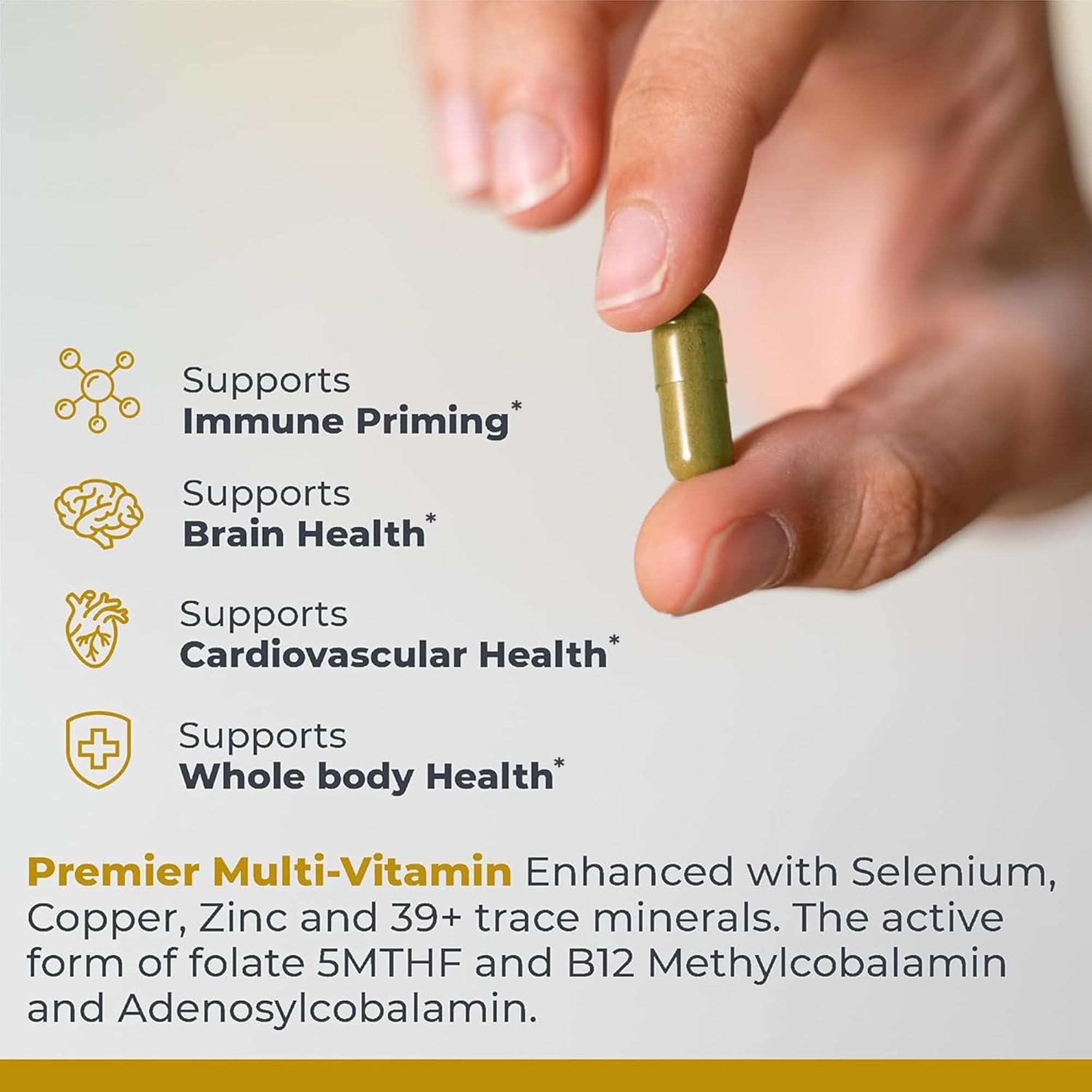 Premier Research Labs etiqueta con ingredientes que detalla minerales y vitaminas
