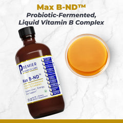 Primer plano de la textura líquida de Max B-ND de Premier Research Labs, fácil dosificación