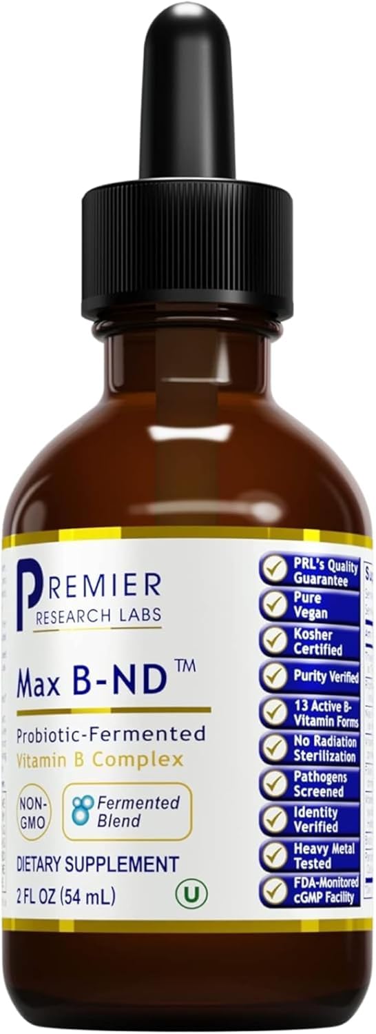 Premier Research Labs Max B-ND vista frontal del frasco, presentación clara y profesional