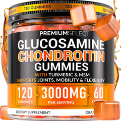 Premium Select Nutrition frasco frontal que muestra 120 gomitas y beneficio de conveniencia