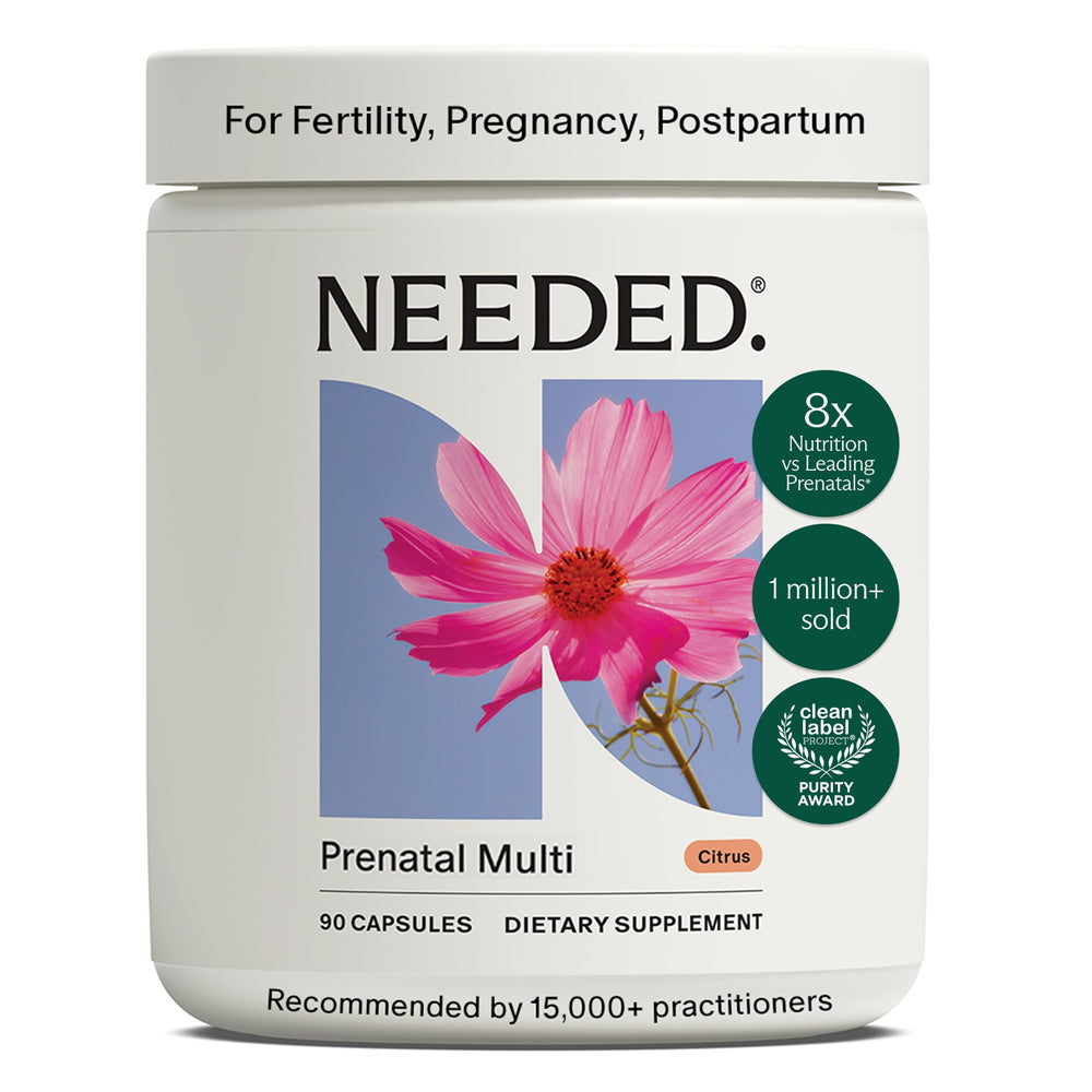 Prenatal Multi Essentials frontal del envase mostrando presentación y beneficio claridad