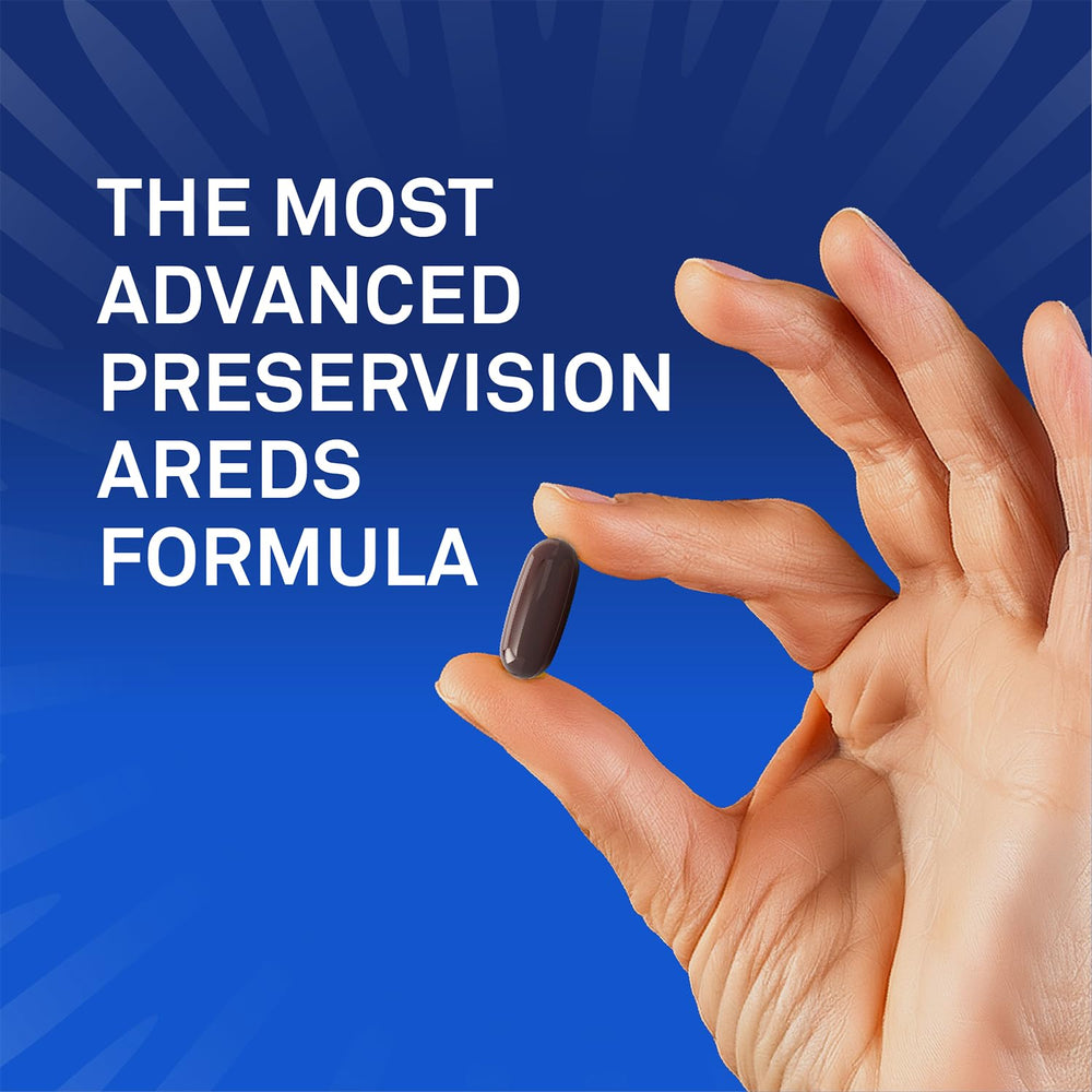PreserVision AREDS3 ingredientes sobre mesa mostrando formulación completa
