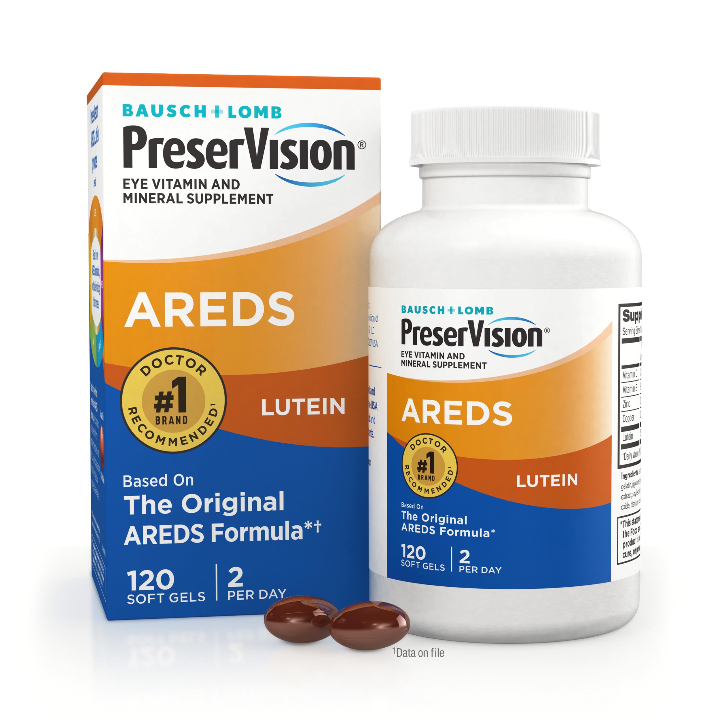 PreserVision envase frontal Bausch + Lomb mostrando etiqueta y beneficios claros