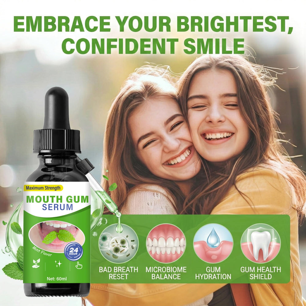 Prettypum gotero aplicando en encías para alivio y nutrición localizada