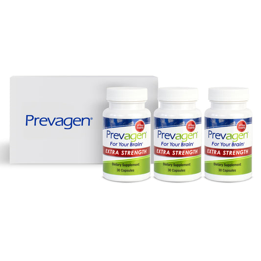 Prevagen vista frontal del paquete con beneficios visibles