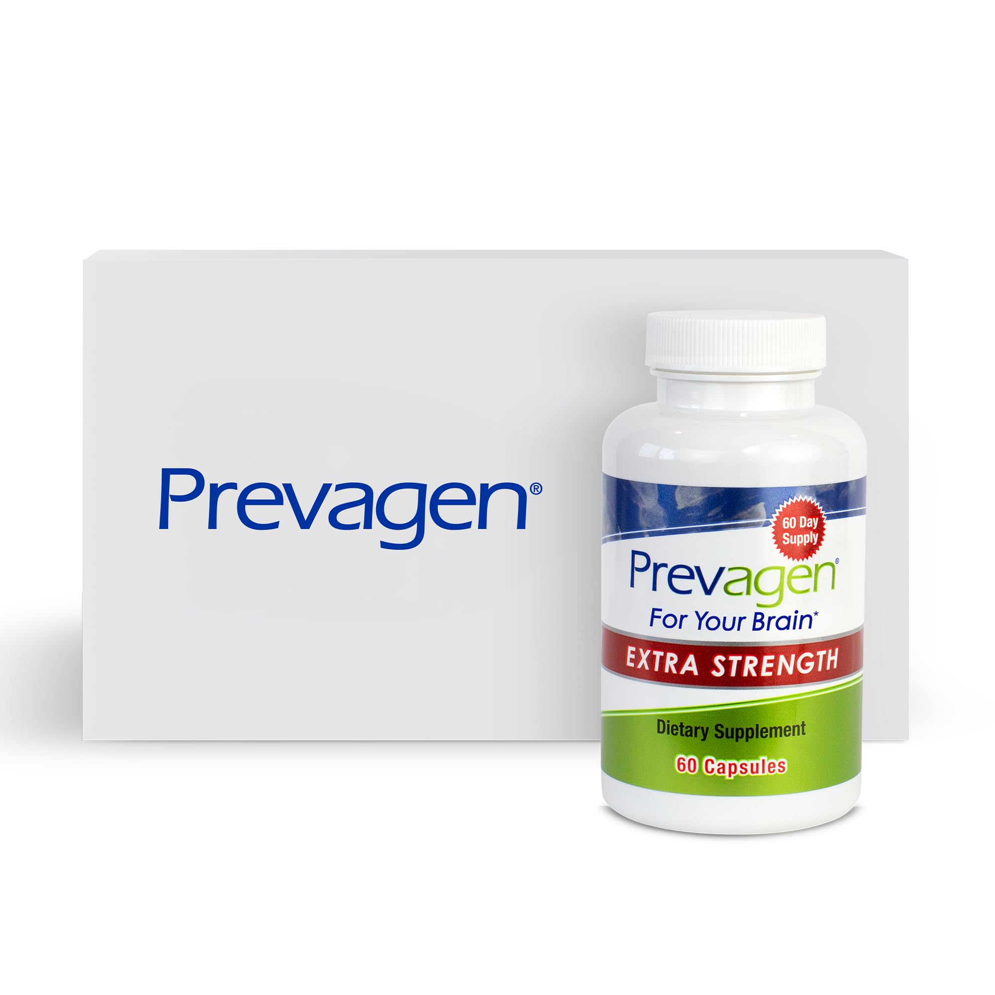 Prevagen frente del envase mostrando caja y botella, fácil identificación