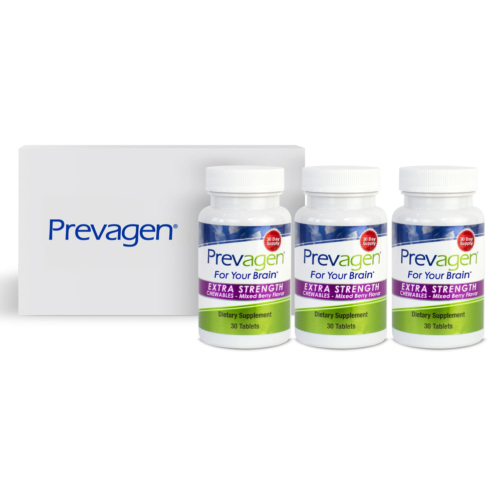 Prevagen vista frontal del estuche, presentación protectora y portátil