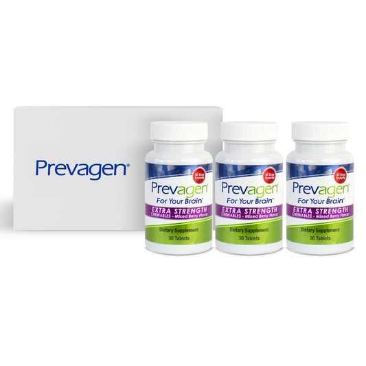Prevagen vista frontal del estuche, presentación protectora y portátil