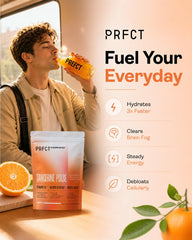 PRFCT scoop con polvo para mostrar dosificación fácil y suministro de 30 días