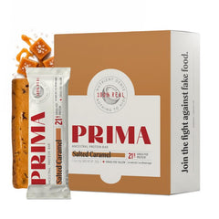 Prima Ancestral barrita frontal mostrando empaque y beneficio proteína real