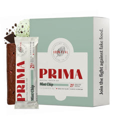 PRIMA barrita Mint Chip frente del empaque mostrando presentación y beneficio real